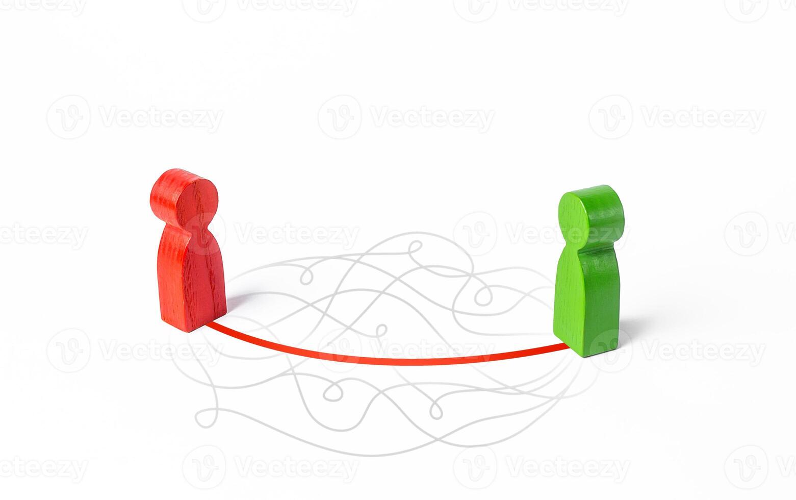 Two people contact in shortest possible way. Communication skills, ask directly, omit formalities. Manipulation and influence. Achieves respect and understanding. Confidence and charisma. photo