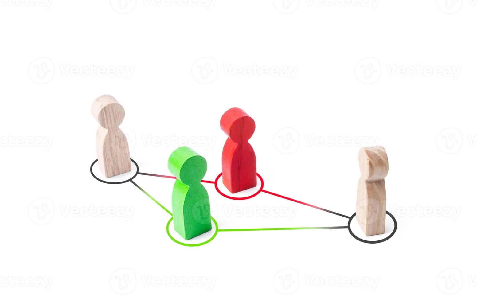 Two people choose the best intermediary. Communication, arbiter in a business agreement. Trusted person, trustee. Notary, lawyer services. Negotiations communicator. Advisor consultant. Truth and lies photo