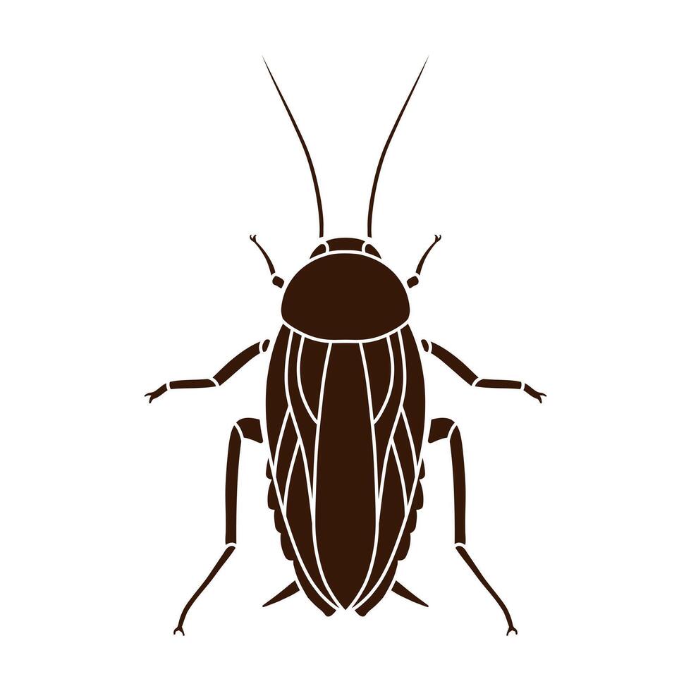 cockroach silhouette illustration in simple style vector