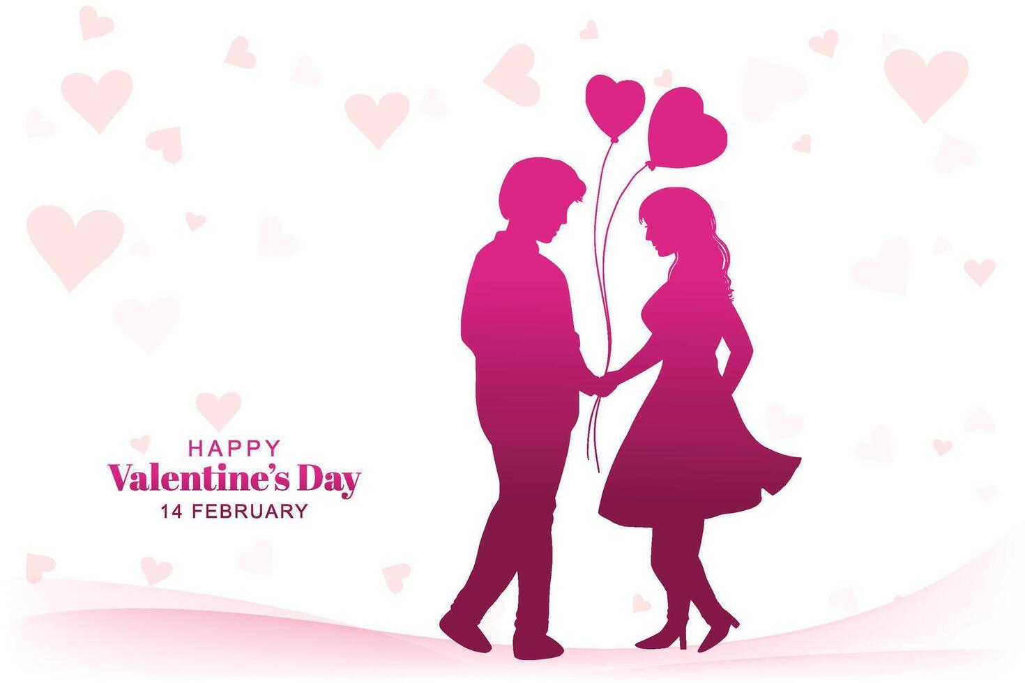 Cute couple in love hugging valentines day celebration vector