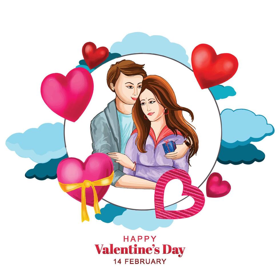 Valentine day background with lovely hearts vector