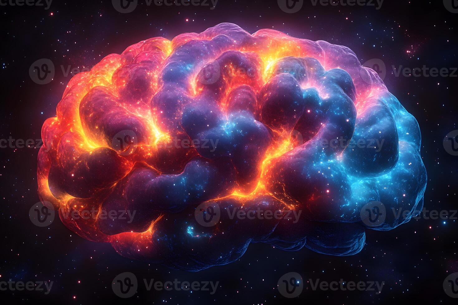 Cosmic Brain Nebula Conceptual Neural Network in Space Art for Science Fiction Design photo