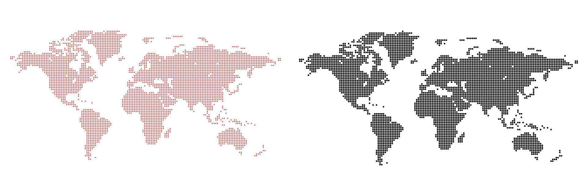 Dotted world map design. Dotted world map featuring circle and star shape. view of continents, countries, and connections for infographics, cartography, projects. Eye-catching dot map. vector