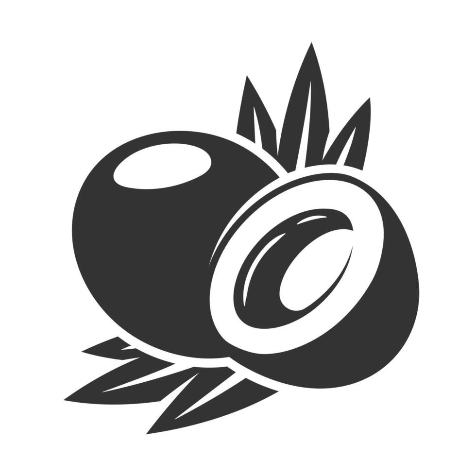 Vintage coconut silhouette icon vector