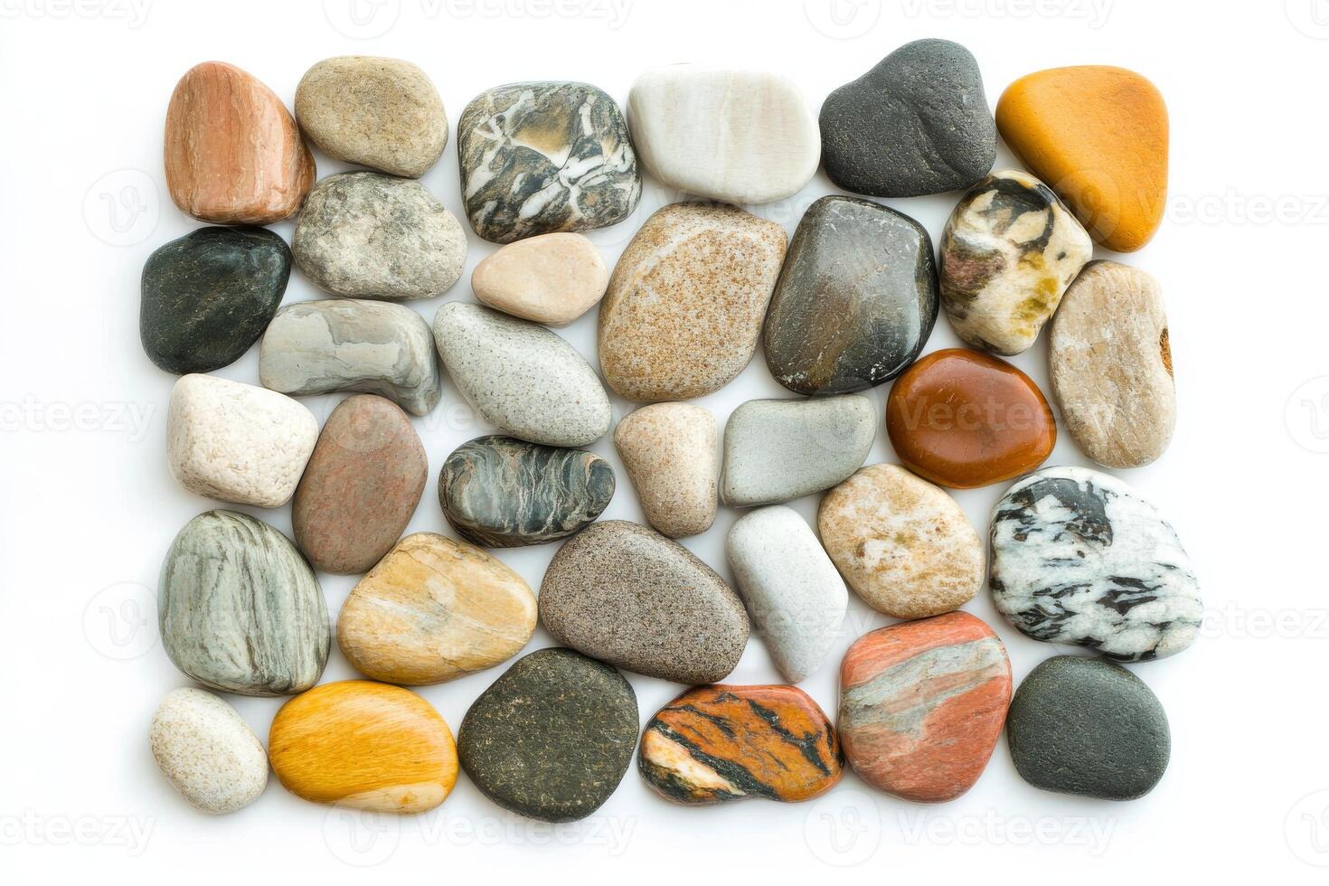 A collection of rocks of various colors and sizes. photo