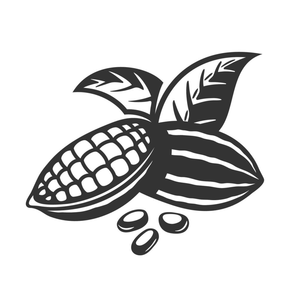 Cocoa pod icon isolated on white vector