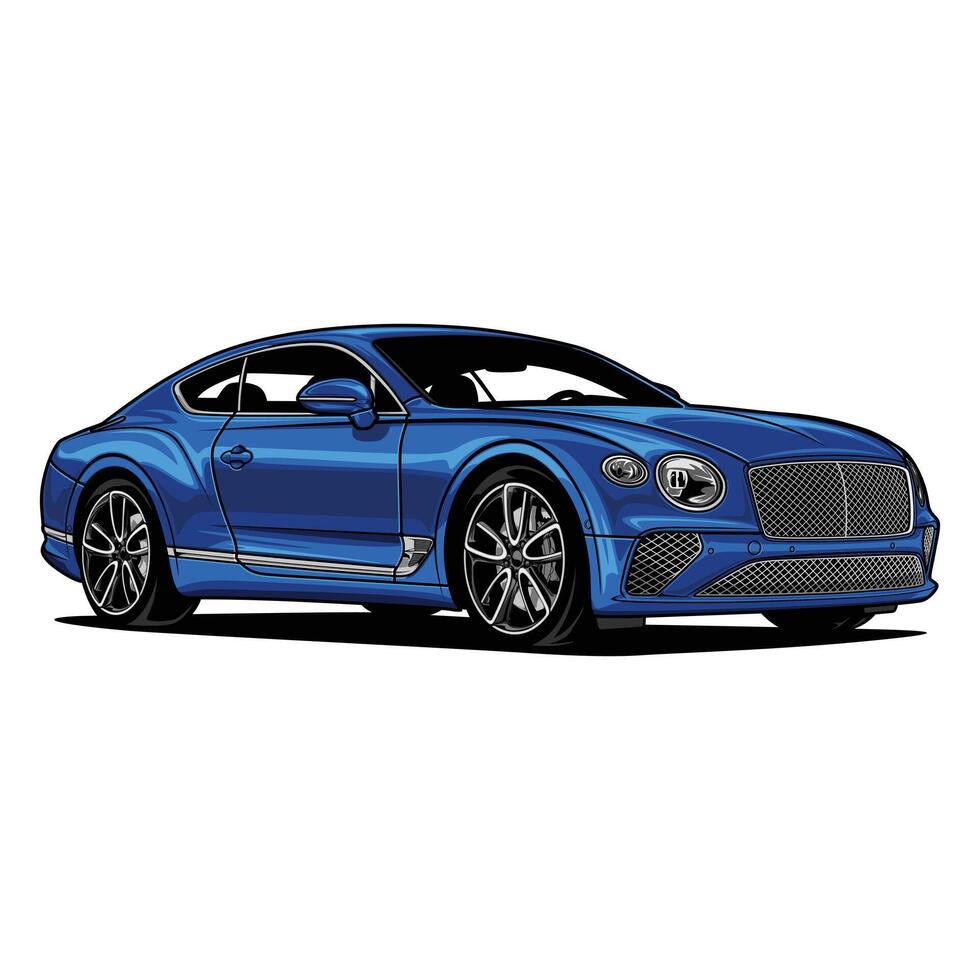 Blue Continental GT Car vector