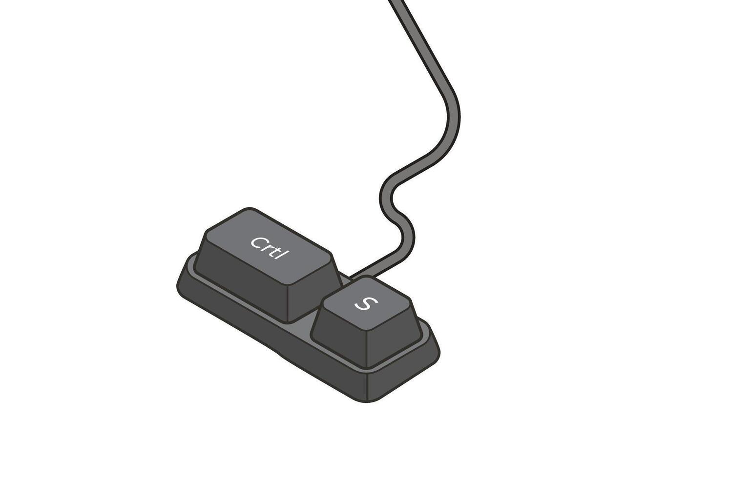 Keyboard shortcuts Crtl S in isometric style vector