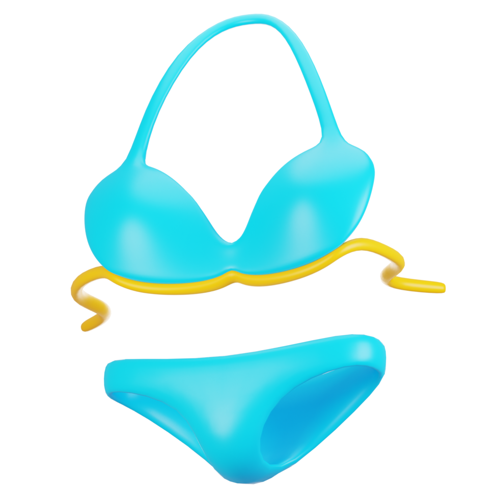 3d rendering summer season icon concept. 3d render bikini icon png