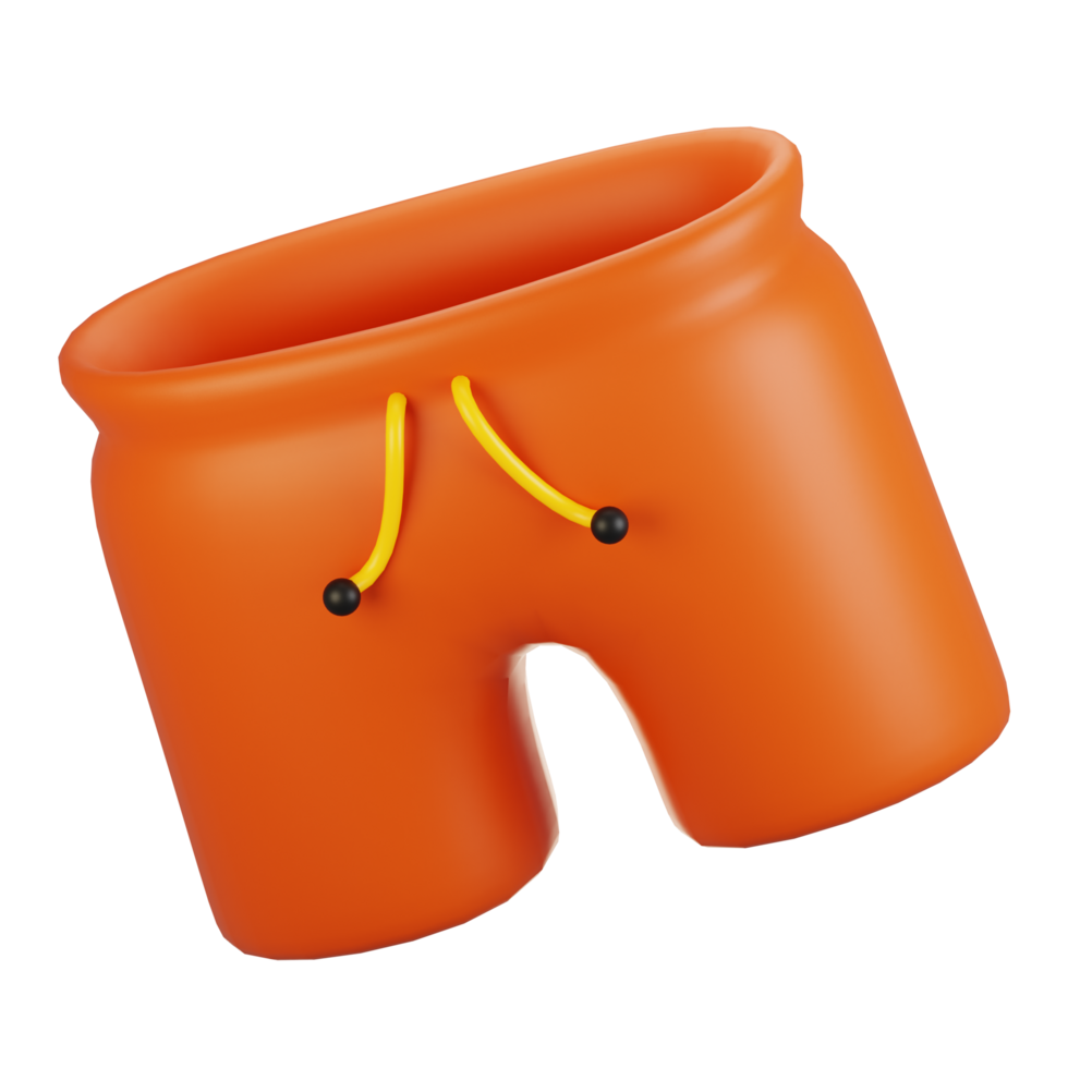 3d rendering summer season icon concept. 3d render shorts icon png