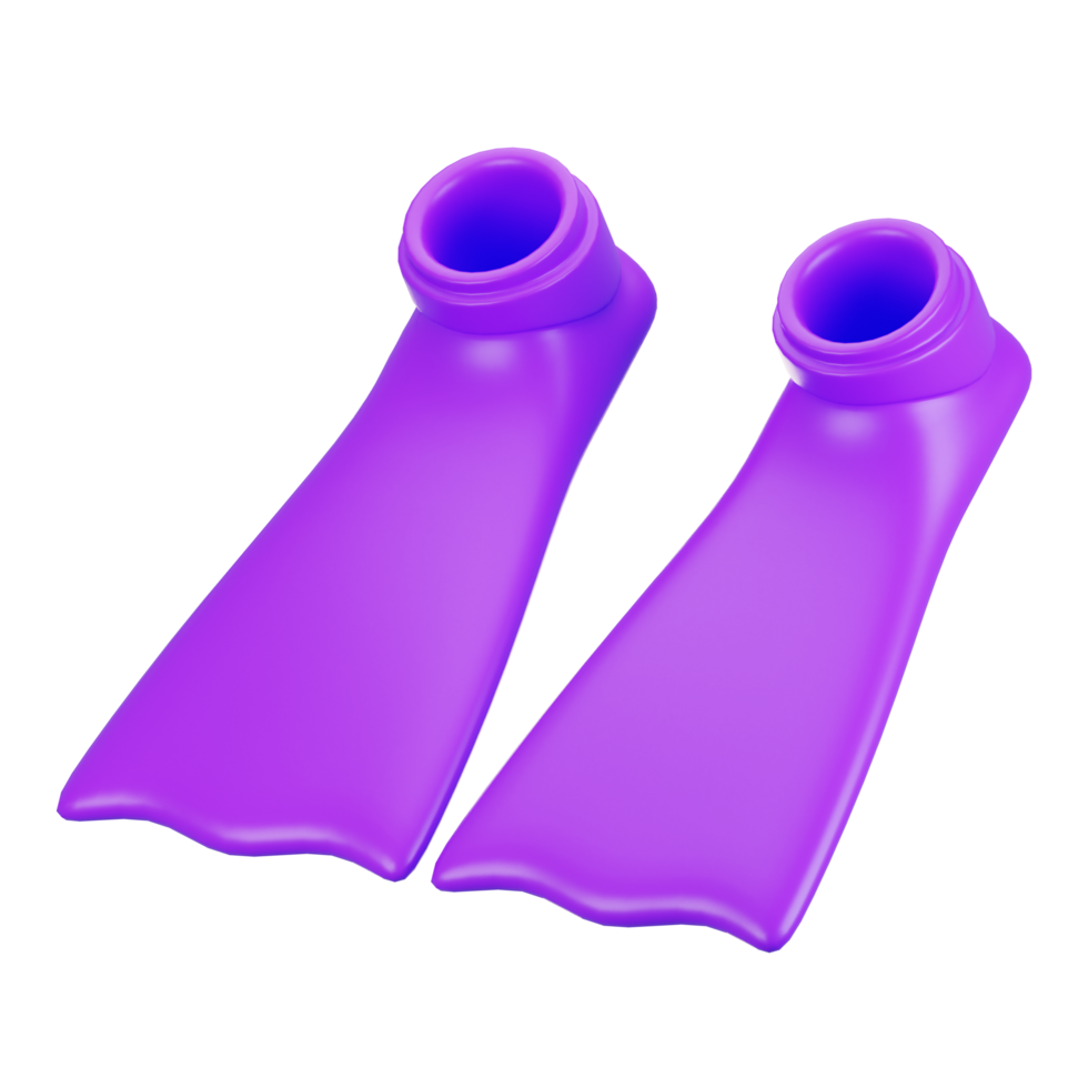 3d rendering summer season icon concept. 3d render diving fins icon png