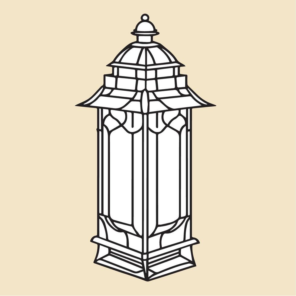 Art Deco Lantern Design Illustration vector