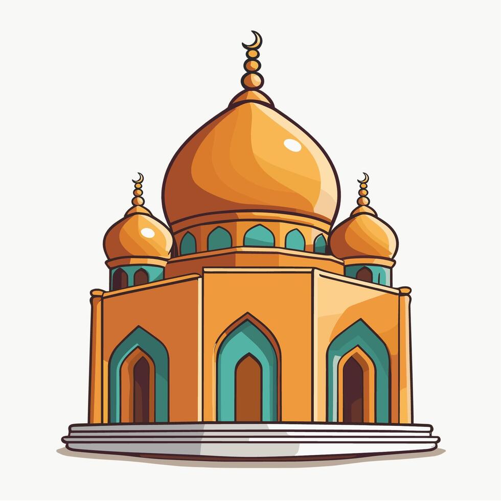 Colorful Temple Illustration with Domes vector