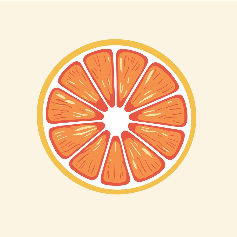 Hand-Drawn Illustration of Orange Slice vector