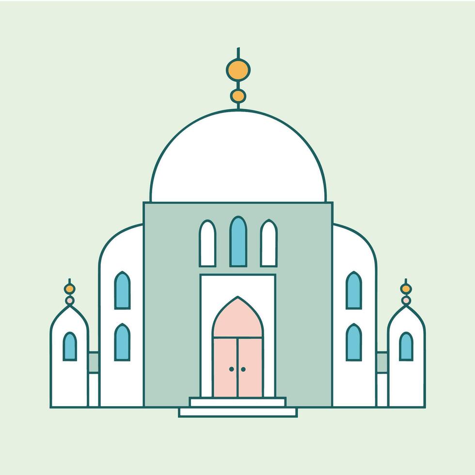 Minimalist Illustration of a Mosque vector