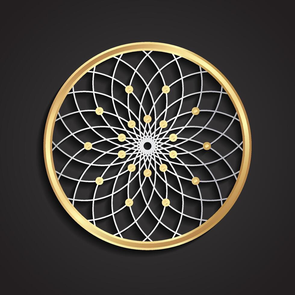 3d dreamscatcher dream silver metal logo vector