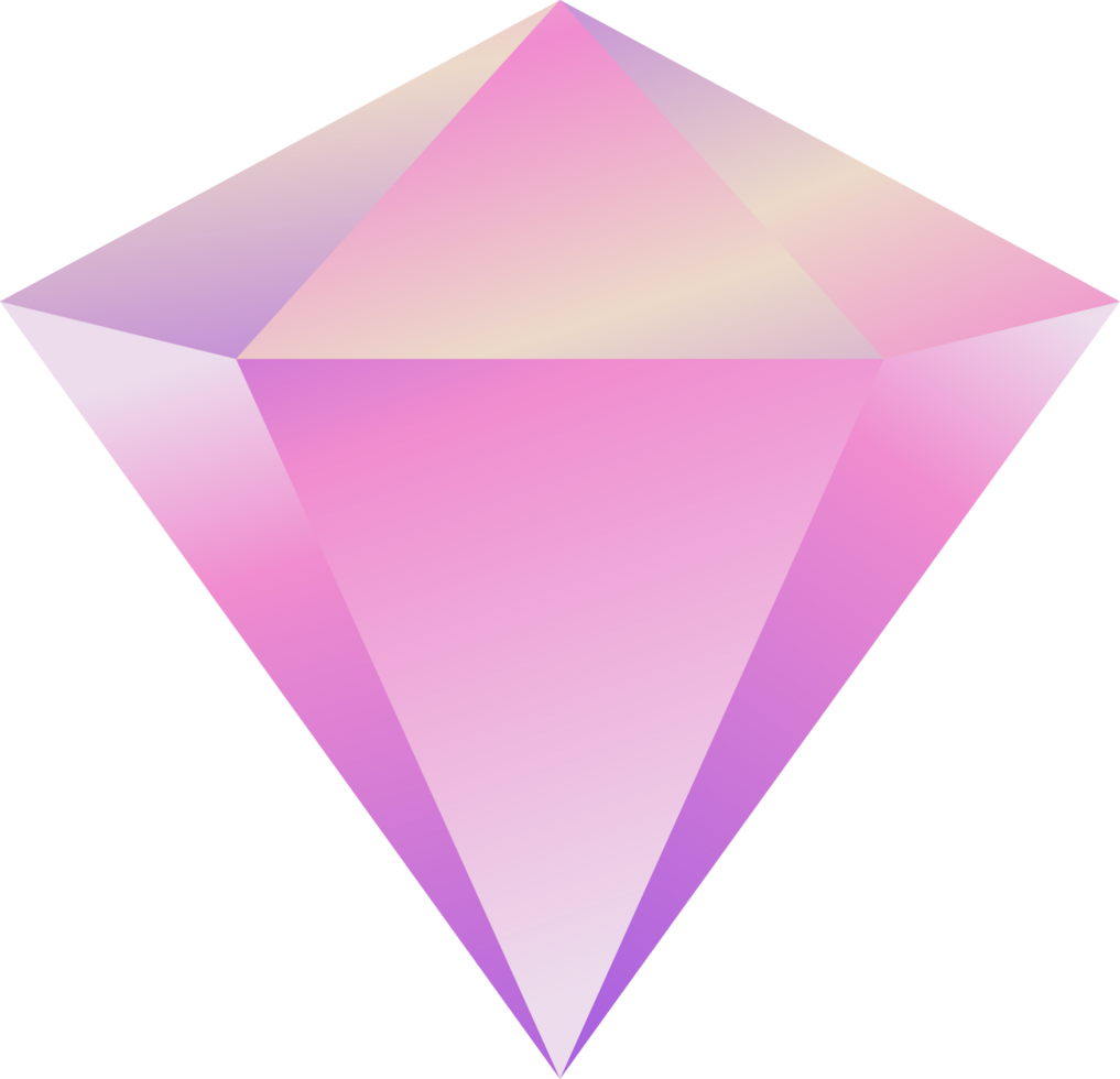 Diamond gem icon emoji pink and purple gradient Abstract 3D Shapes Sticker png