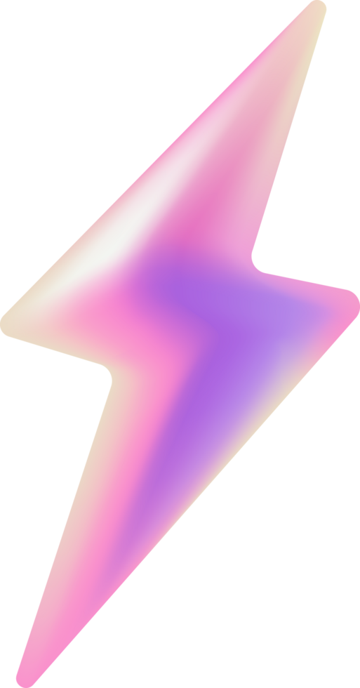 electric thunder icon emoji pink and purple gradient Abstract 3D Shapes Sticker png