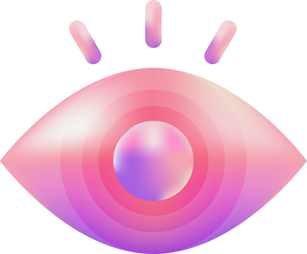 3D Eye icon symbol pink and purple gradient Abstract 3D Shapes Sticker png