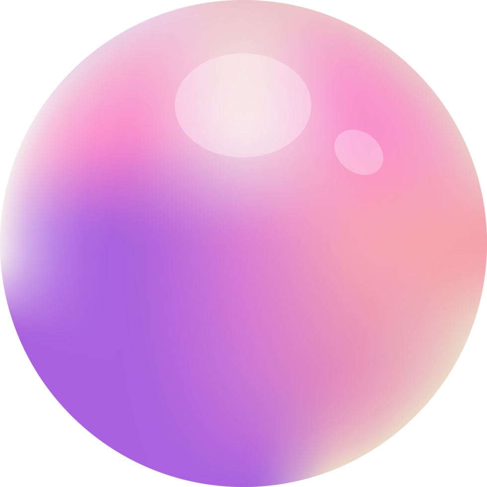 Sphere ball icon symbol pink and purple gradient Abstract 3D Shapes Sticker png