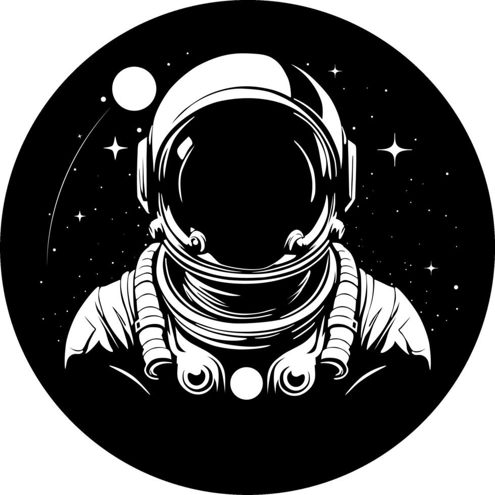 astronaut black and white vector