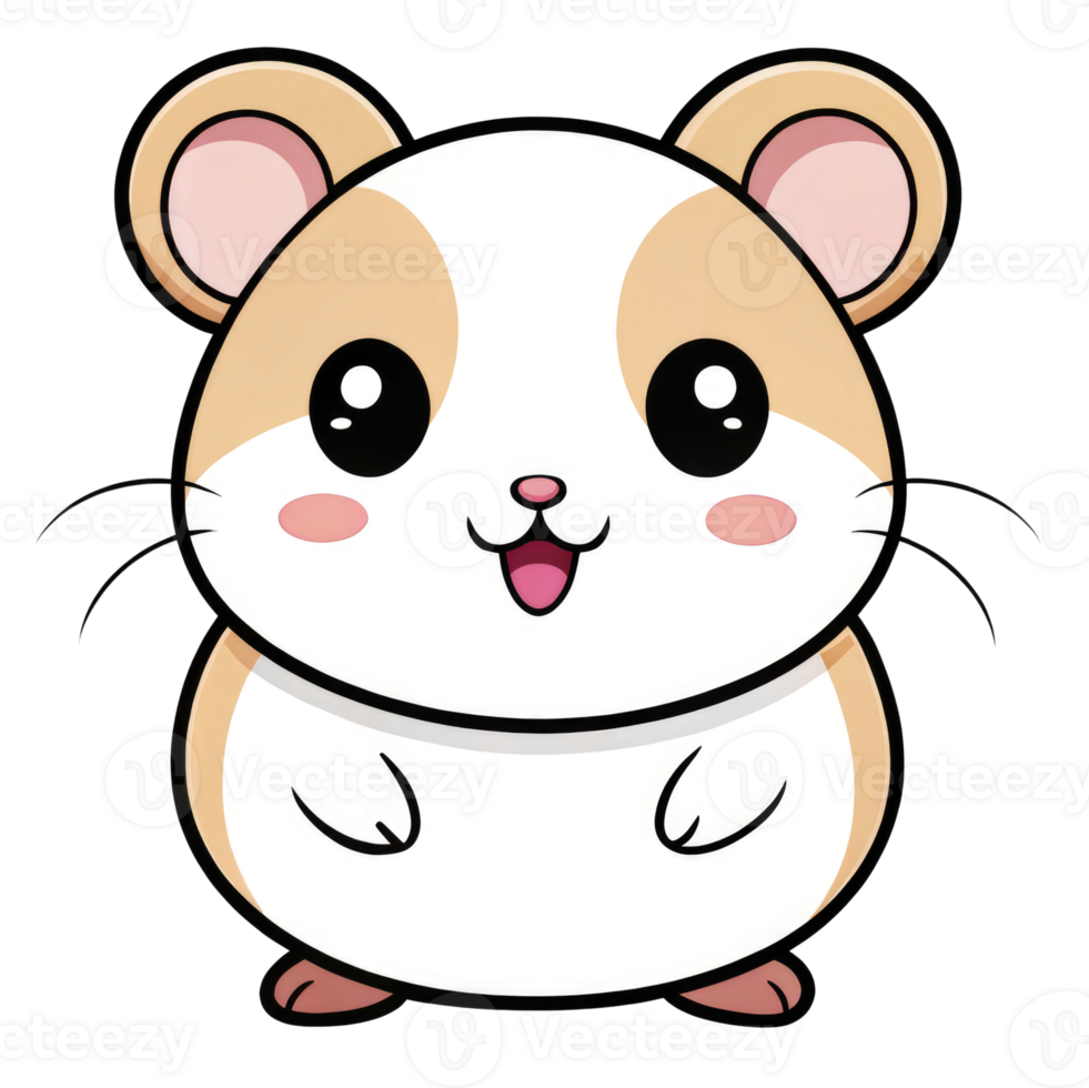The hamster smiles brightly and widely. png