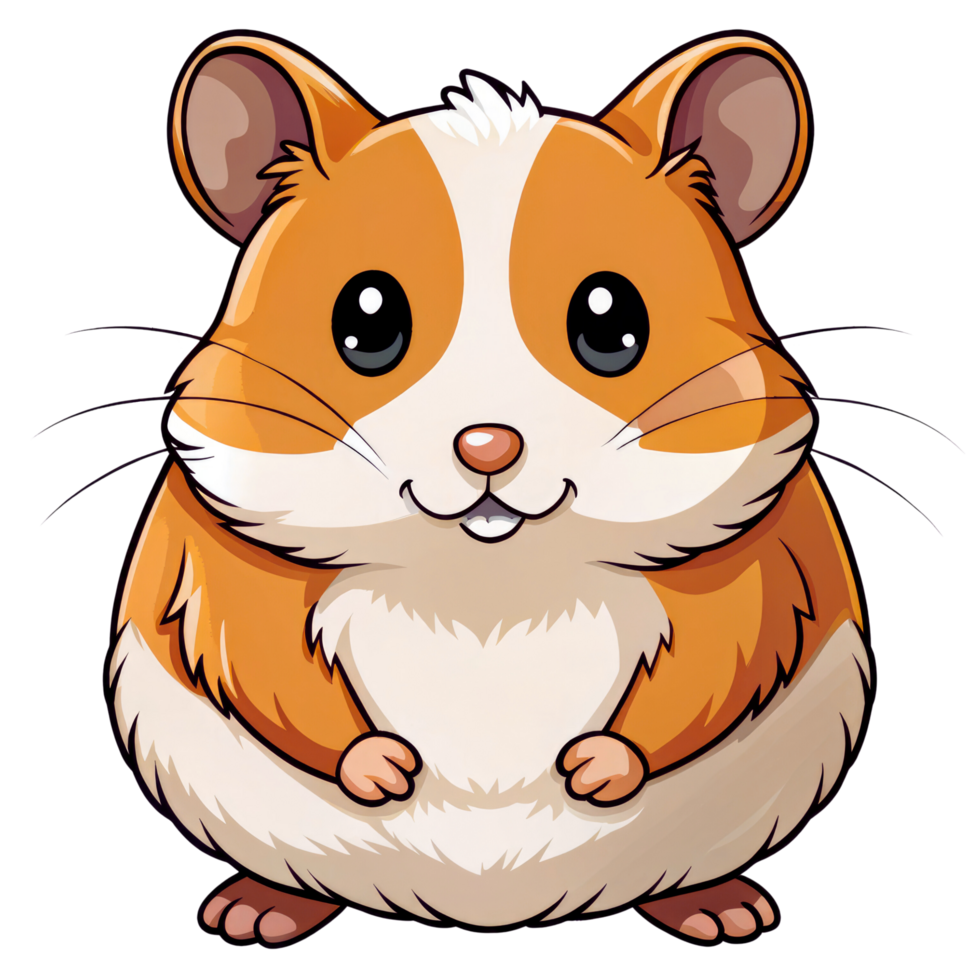 Colorful cartoon hamster png