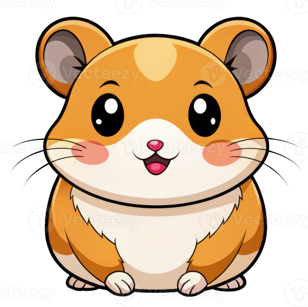 Cute fat brown hamster png