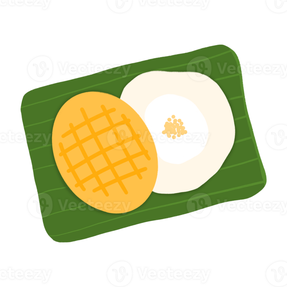 Mango Sticky Rice Cartoon illustration Thai Food Cartoon png