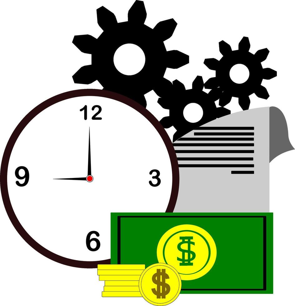Money and clock vector