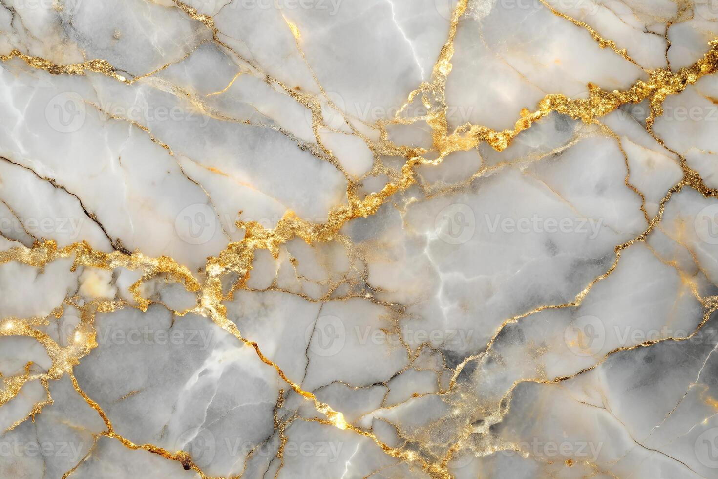 Detailed White Marble Texture with Flowing Gold Veins photo