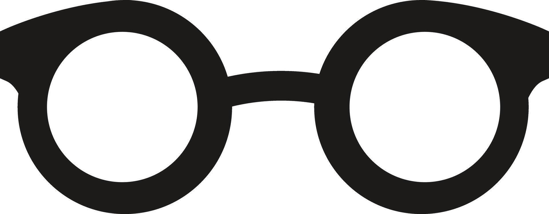 Minimalistic black circular glasses illustration, ideal for comedic, disguise, or quirky design themes. vector