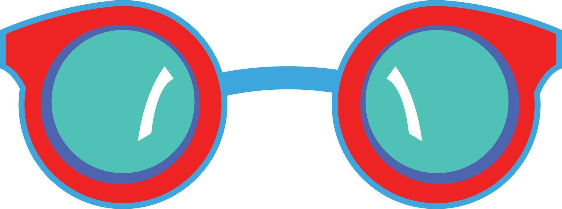 Red Glasses Illustration Design perfect for playful or humorous themes and designs. vector