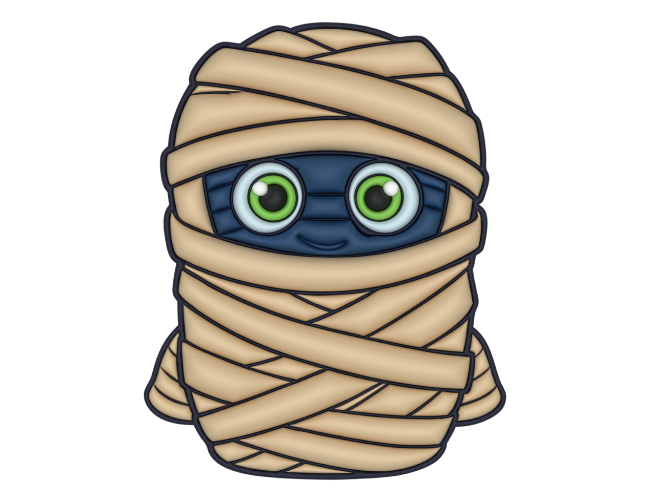 A cartoon character in a mummy wrap png
