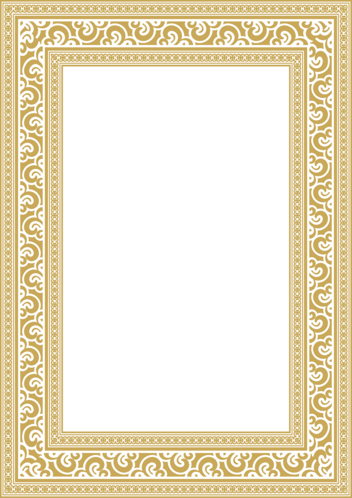 Retro Gold Frame and Border Motif. png