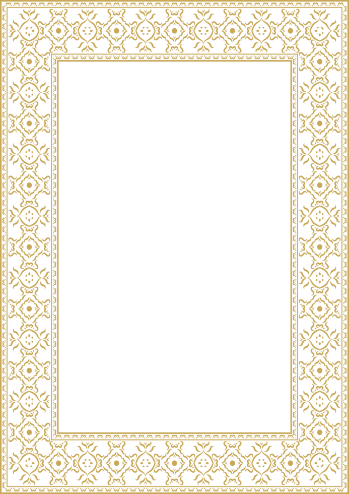 Classic Golden Frame with Ornate Border. png