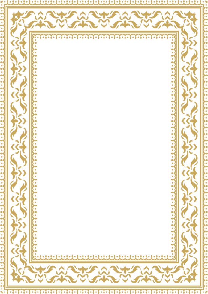 Rich Decoration Gold Ornament Border. png