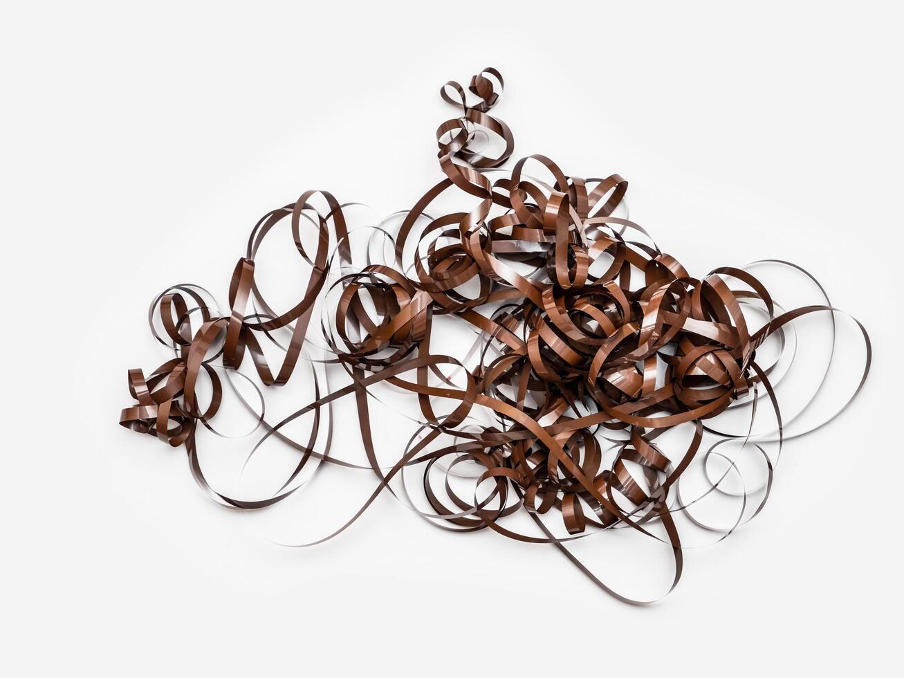 magnetic tape tangled on white background photo