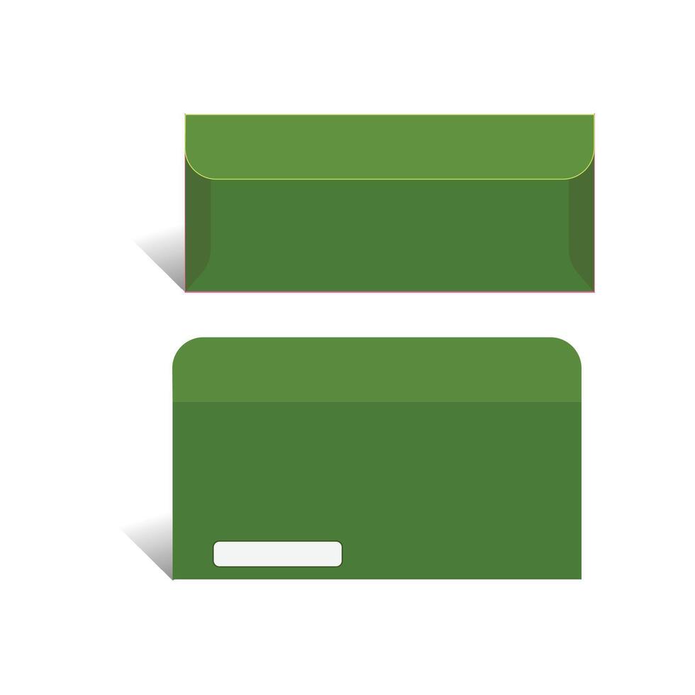 Envelope template, with 3D Box, Size 8.875 x 3.875 in, File vector