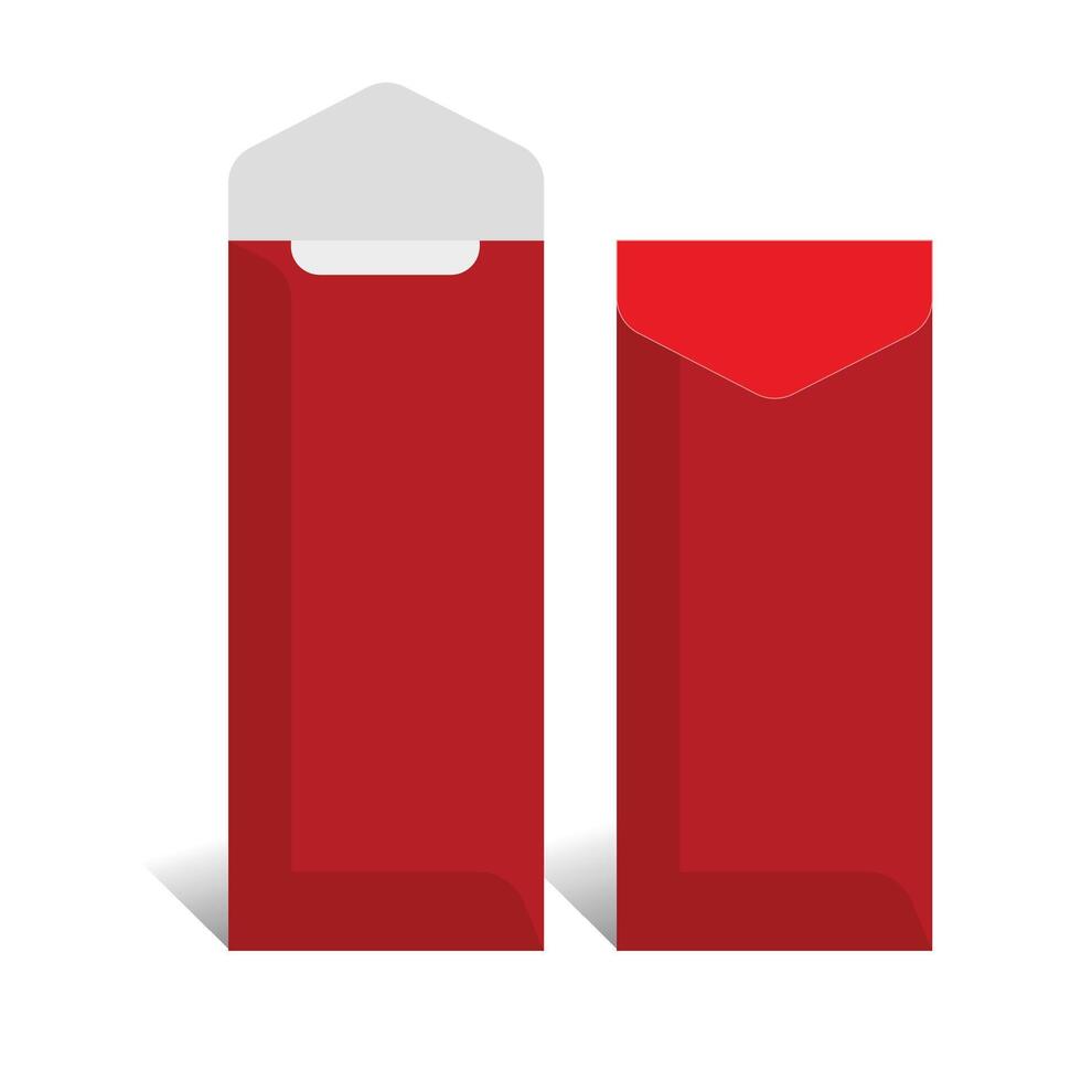 Envelope template, With 3D Box, Size 3.875 x 8.875 in, File vector