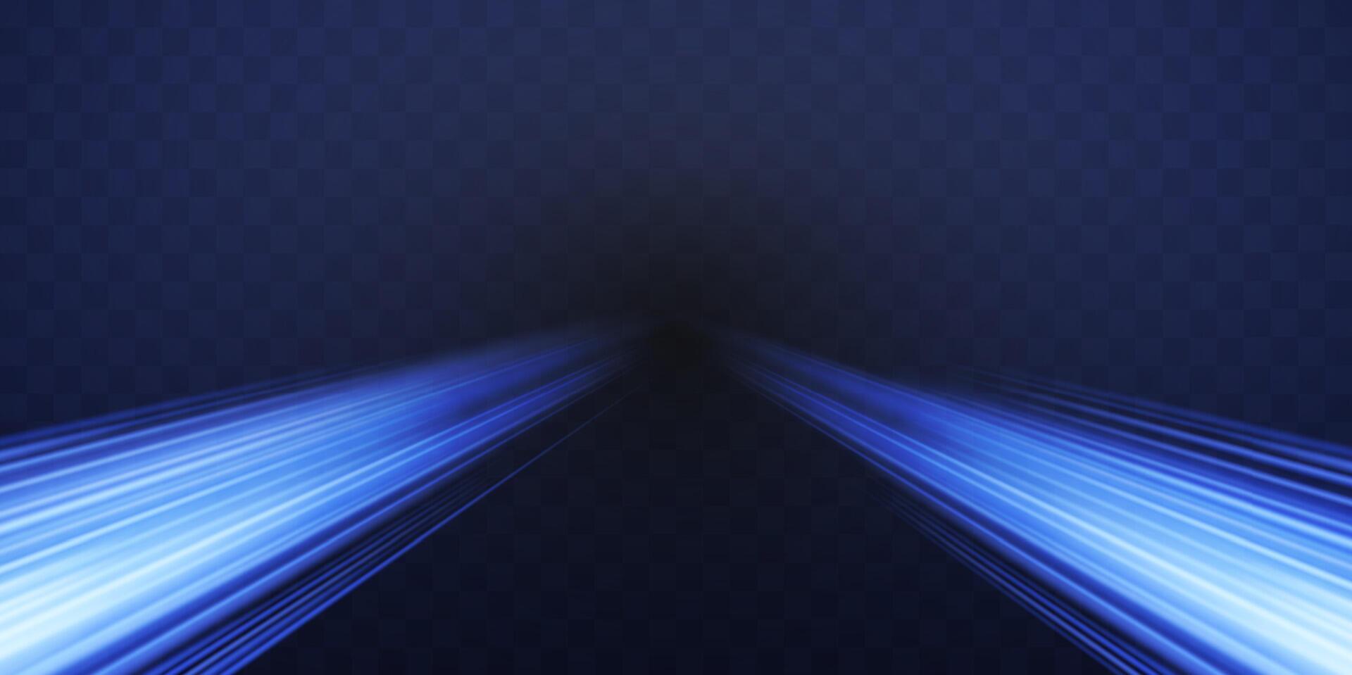 Speed rays, light neon flow, zoom in motion effect, blue glow speed lines vector
