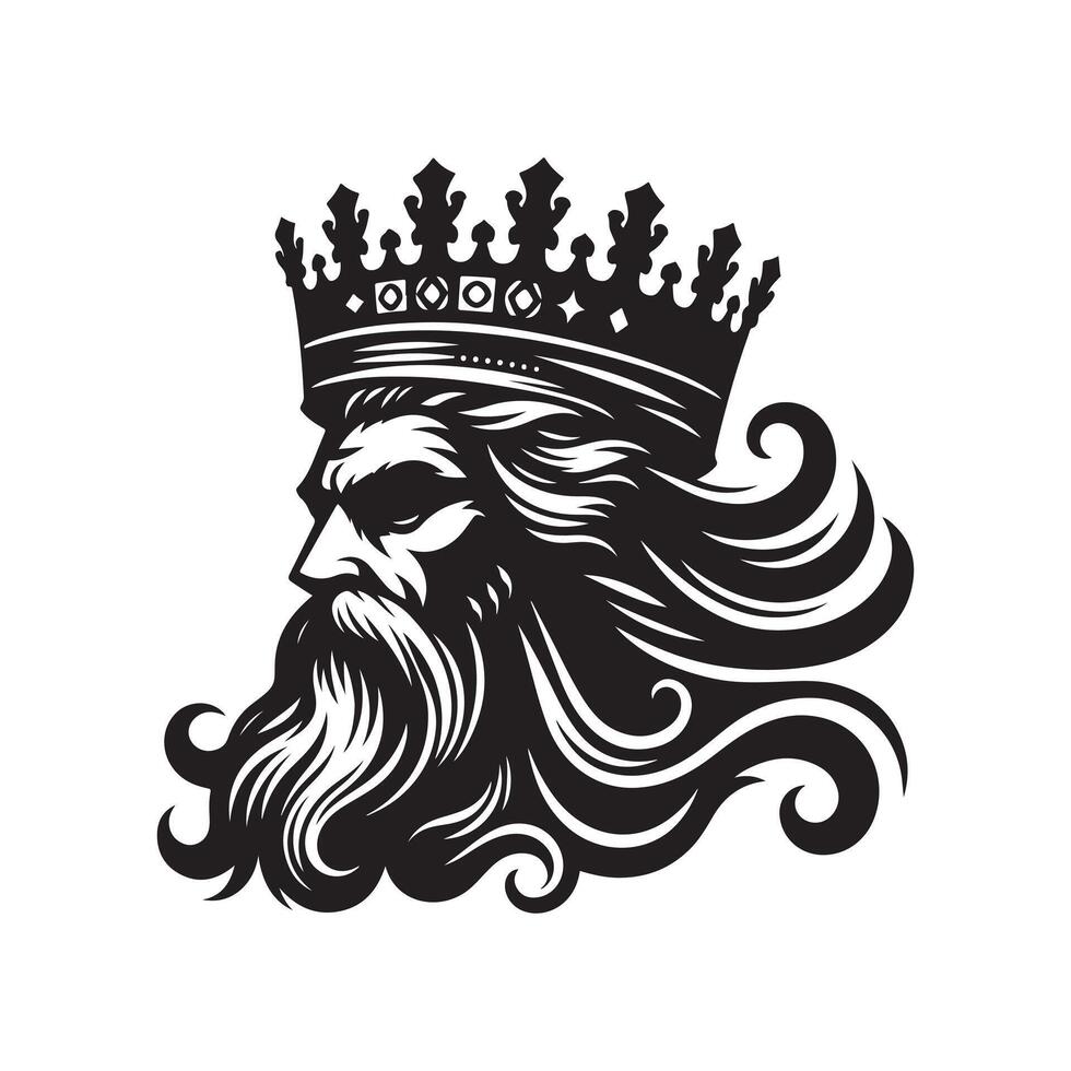 King Bearded Silhouette Vectors for Marketing and Promotion