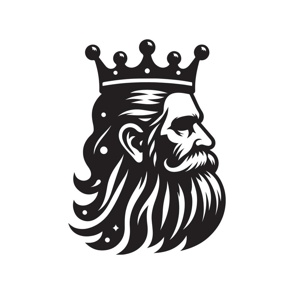 Creative King Bearded Silhouette Vectors for Your Designs