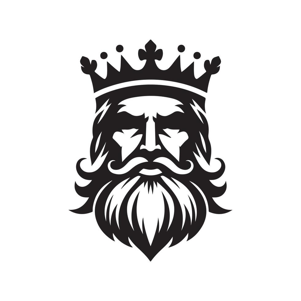 Custom King Bearded Silhouette Vectors for Artistic Projects