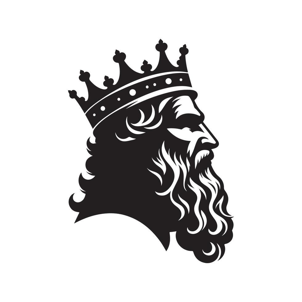 Professional King Bearded Silhouette Vectors for Creative Branding