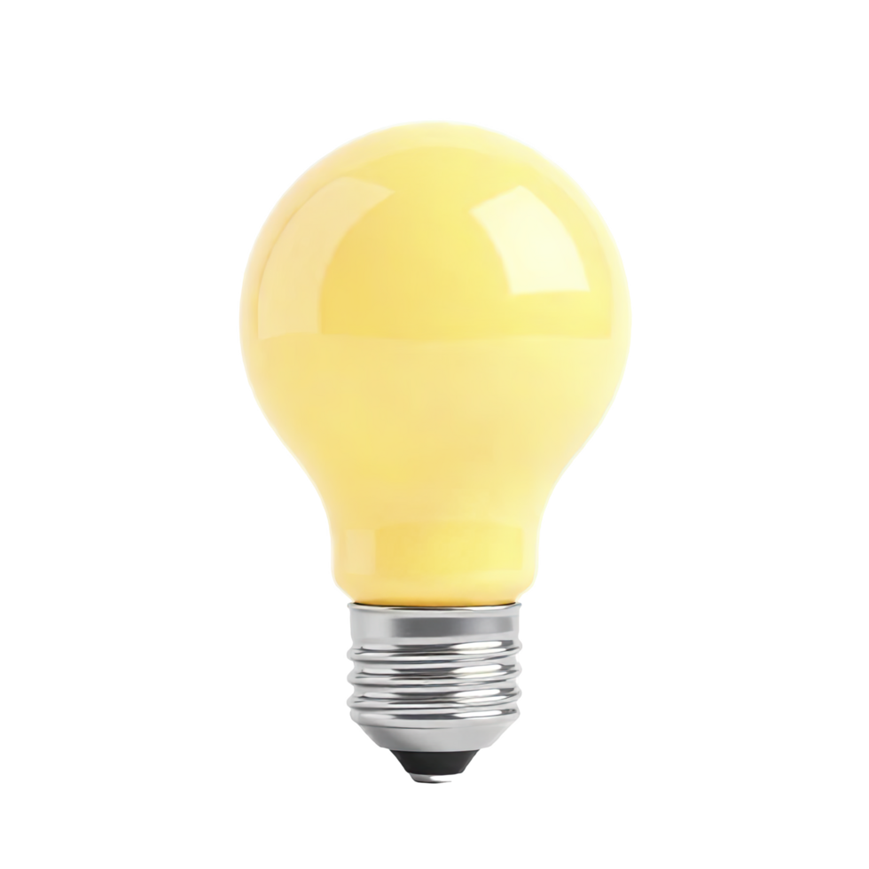 Light bulb 3D icon isolated on transparent background png
