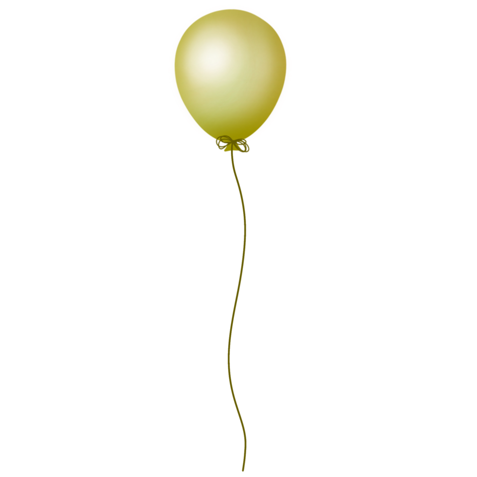 A green balloon with a string on a transparent background png