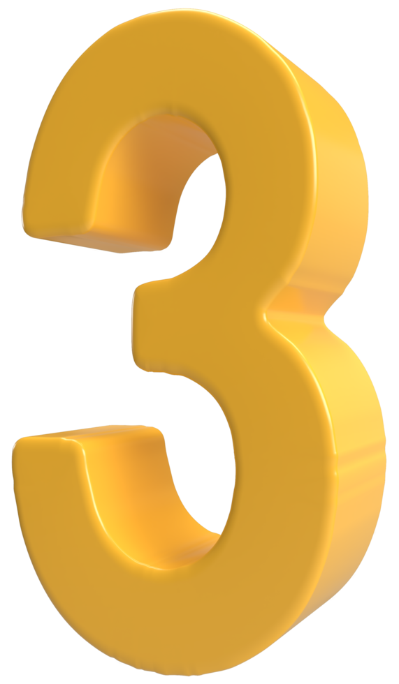 3D number 3 png