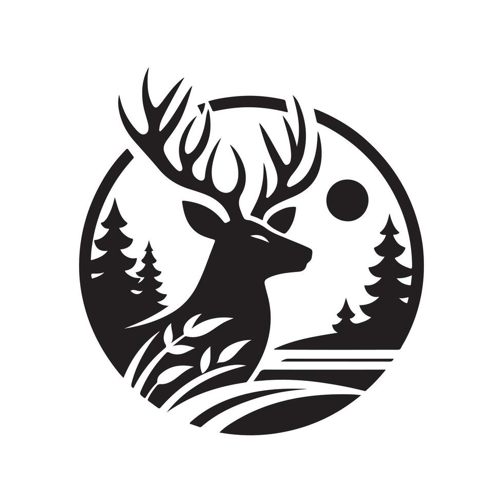 Deer Hunting Silhouette Vectors Illustrations for Print and Digital Media