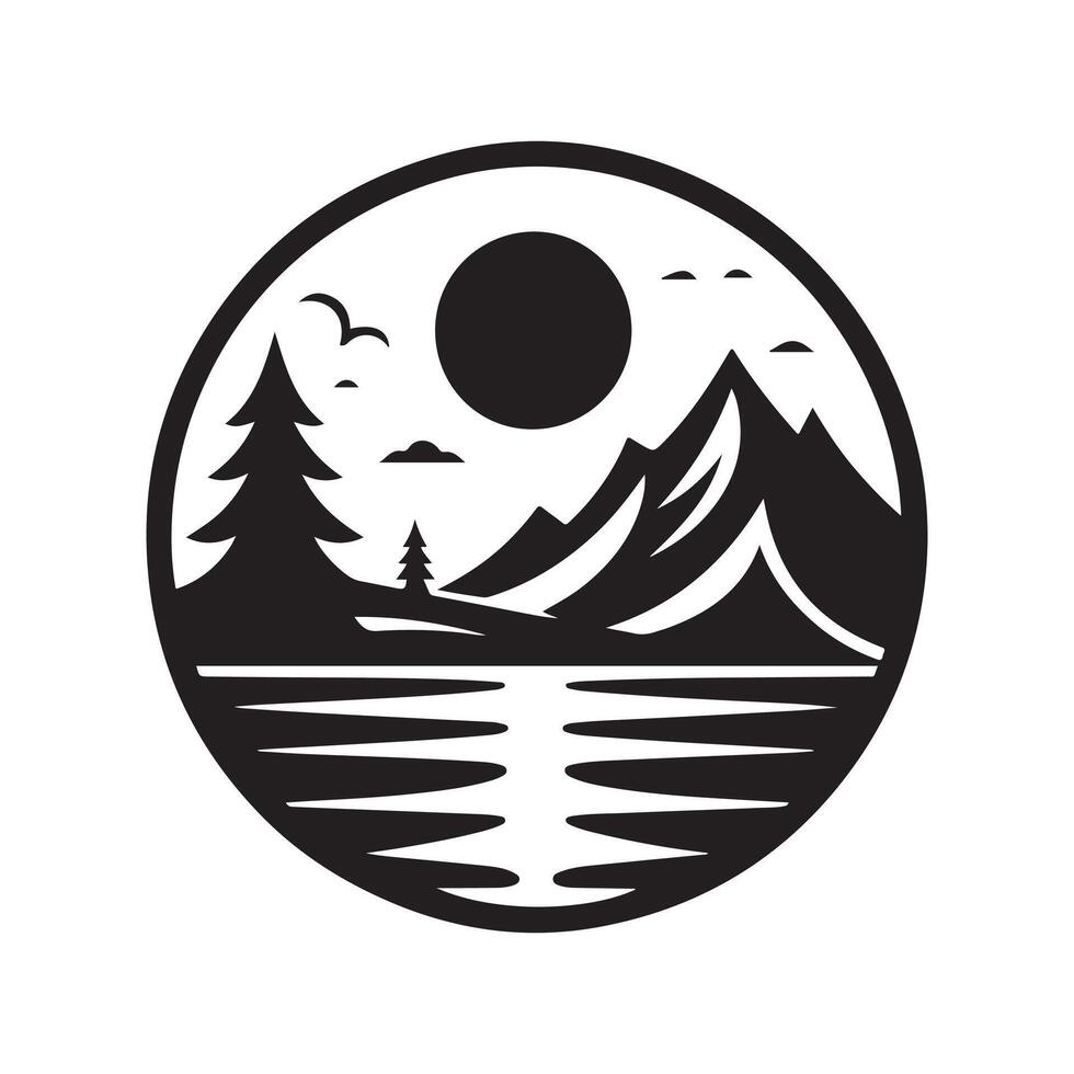 Scenic Sunset Mountain Adventure Vectors for Graphic Designers